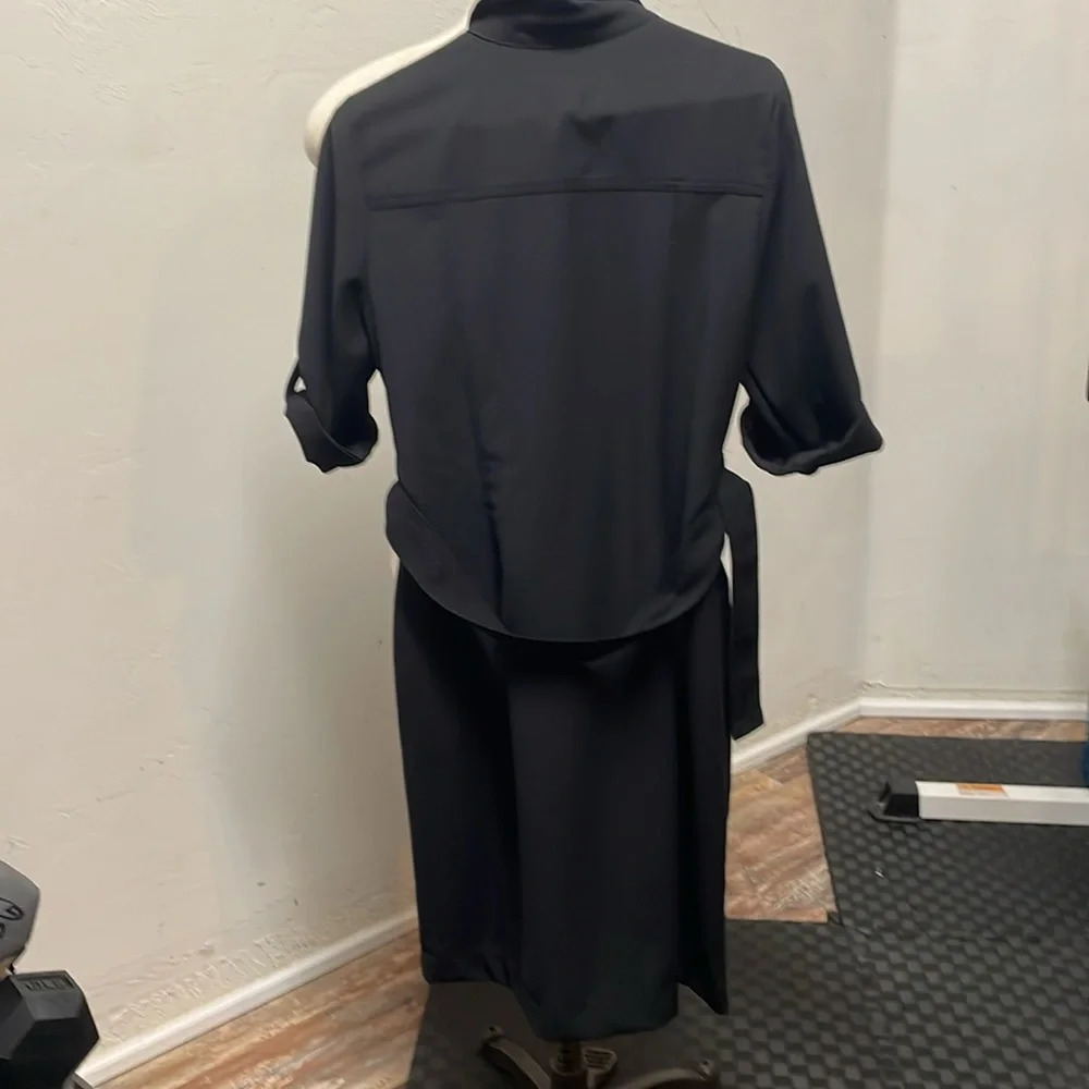 Sharagano black dress with front pockets size 8 - Picture 3 of 7